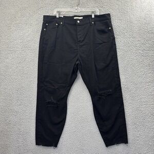 NWT‎ Levi's Wedgie Skinny Ankle Jeans Black Stretch Distressed Women's 22W x 27